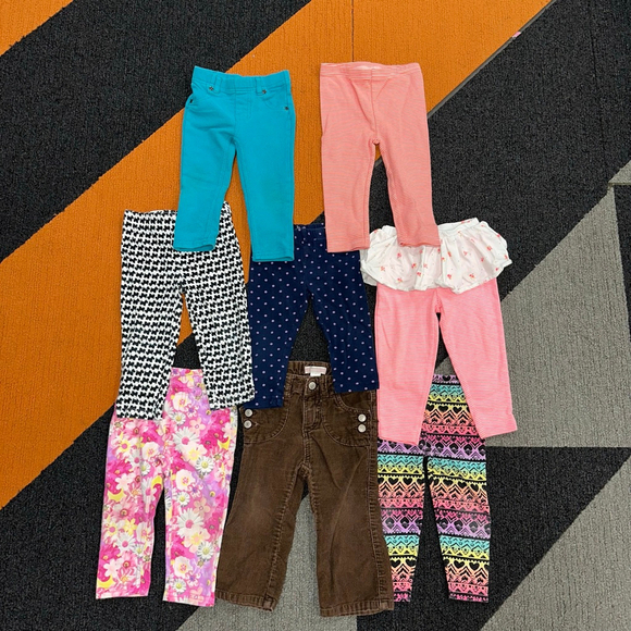 Lot of 8 Baby Girl Toddler Bottoms Bundle Pants Size 18 Months Multi-Color - Picture 1 of 10